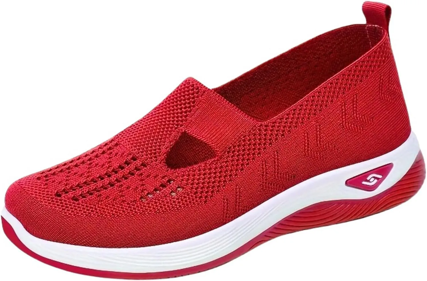 Thatrich Womens Orthopedic Sneakers Slip on Walking Shoes Breathable Soft Woven Shoe Non-Slip Mesh Up Footwear Lightweight Comfortable Arch Support Sneaker