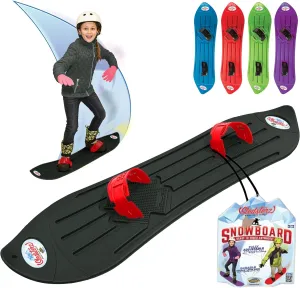 The Original Geospace Sledsterz Kids Beginner Snowboard for Winter Fun on Snow, with Adjustable Step-in Bindings; for Kids Between 4 to 12 Years Old