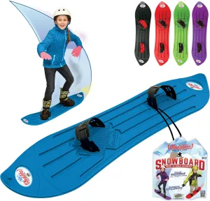 The Original Geospace Sledsterz Kids Beginner Snowboard for Winter Fun on Snow, with Adjustable Step-in Bindings; for Kids Between 4 to 12 Years Old