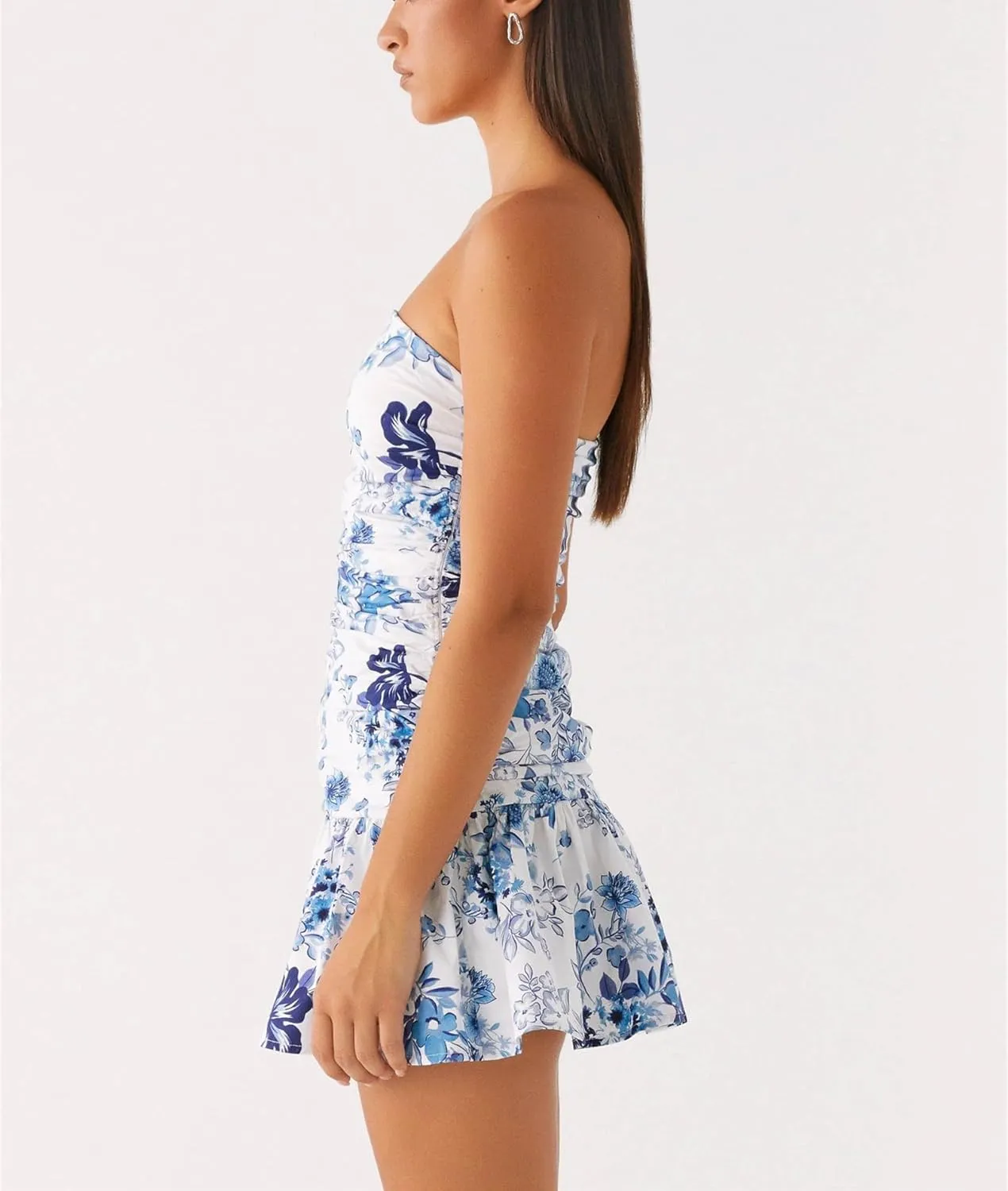 Thopavenoir Women Sexy 3D Rose Flower Mini Dress Stain Strapless Homecoming Short Dresses Elegant Prom Cocktail Party Gown