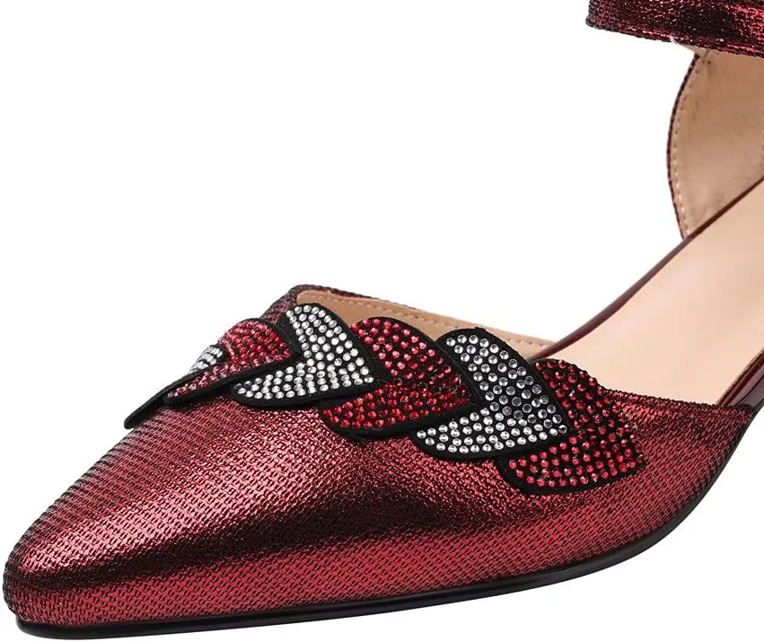 TinaCus Women's Genuine Leather Handmade Pointed Toe Low Chunky Heel Casual Sandals