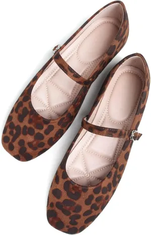 TN TANGNEST Leather Flats for Women Comfortable Square Toe Slip On Flats Soft Work Flats Retro Mary Jane Flats
