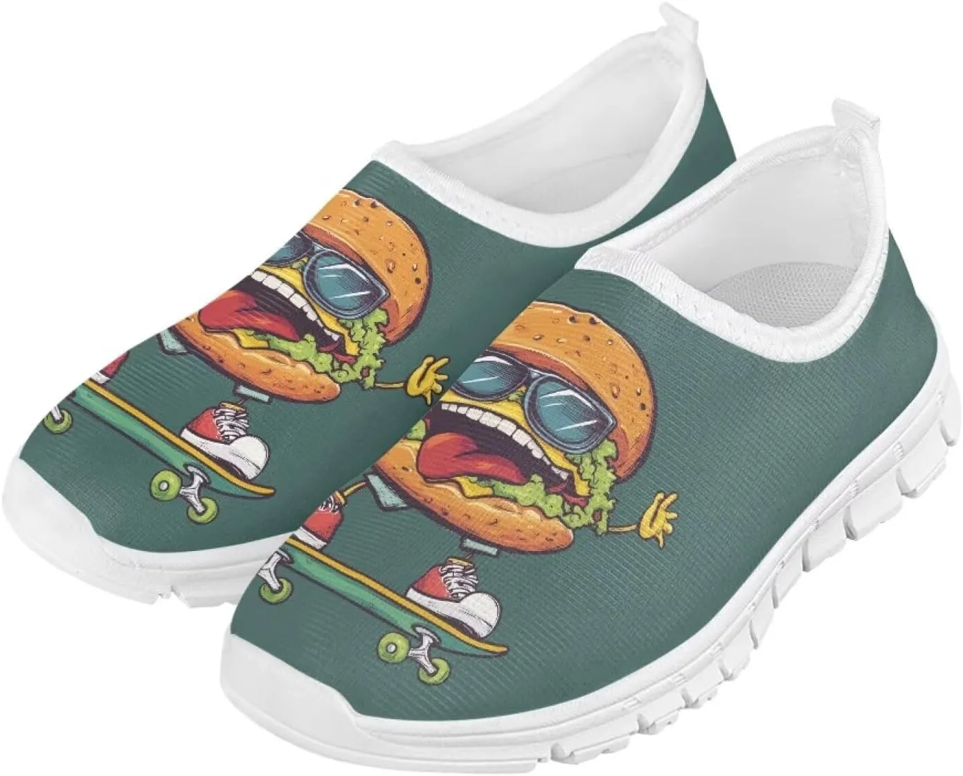 Toddler Boys Girls Shoes Kids Slip On Loafers Lightweight Non Slip Soft Casual Shoes Low Top Sneakers for Running Walking White Sole Size 11-15