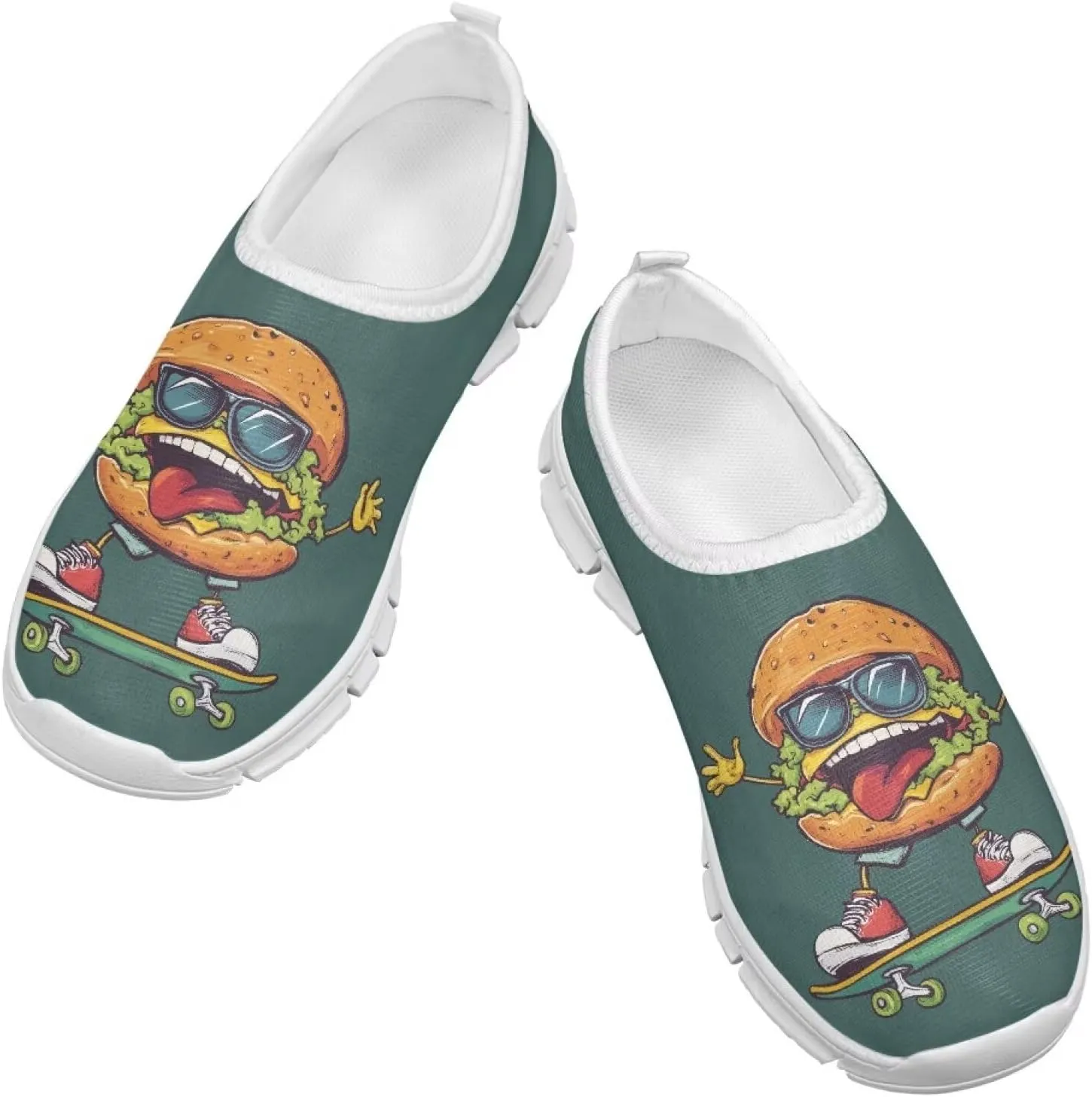 Toddler Boys Girls Shoes Kids Slip On Loafers Lightweight Non Slip Soft Casual Shoes Low Top Sneakers for Running Walking White Sole Size 11-15