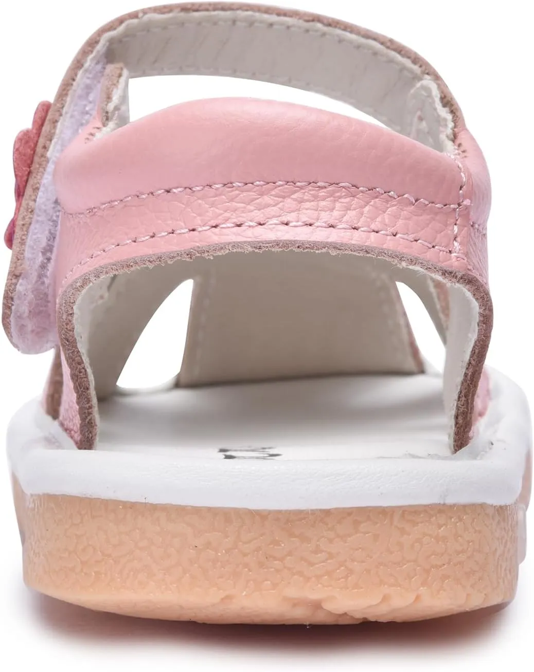 Toddler Girls Squeaky Shoes Flower Punch Baby Mary Jane Flats Sandals (Removable Squeakers)
