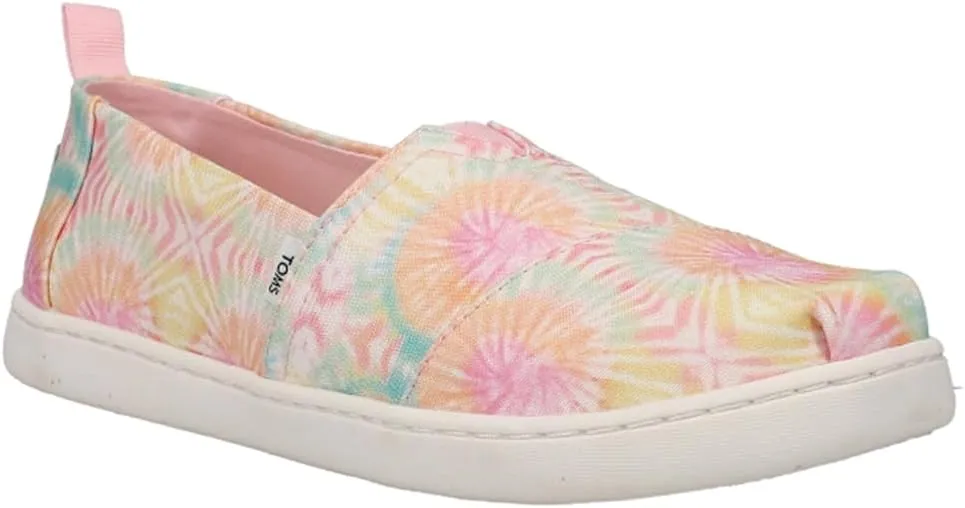TOMS Kids Girls Alpargata Tie-Dye Slip On Flats Casual - Pink