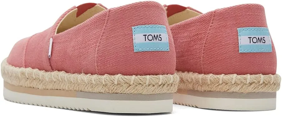 TOMS Womens Alpargata Platform Rope Slip On Flats Casual - Beige