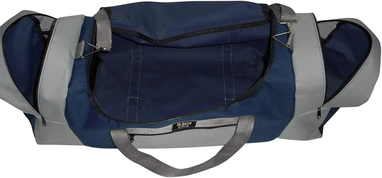 Travel Bag, Extra Large Triple Travel Bag Holds All Your Gears Made In USA. (Navy/silver)
