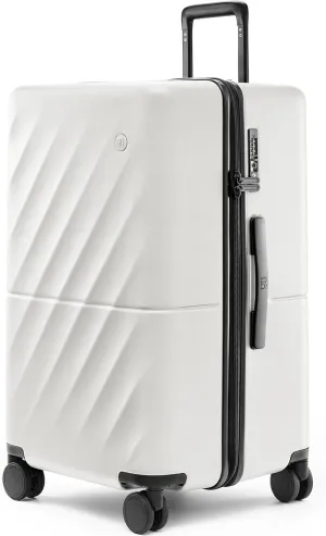 Trunk Luggage 29 Inch, Large Checked Luggage with Double Spinner Wheels, Anti-Burst Zipper, Hard Case PC Suitcase, Lightweight Travel Luggage, TSA Approved (Pearl White, Hudson)