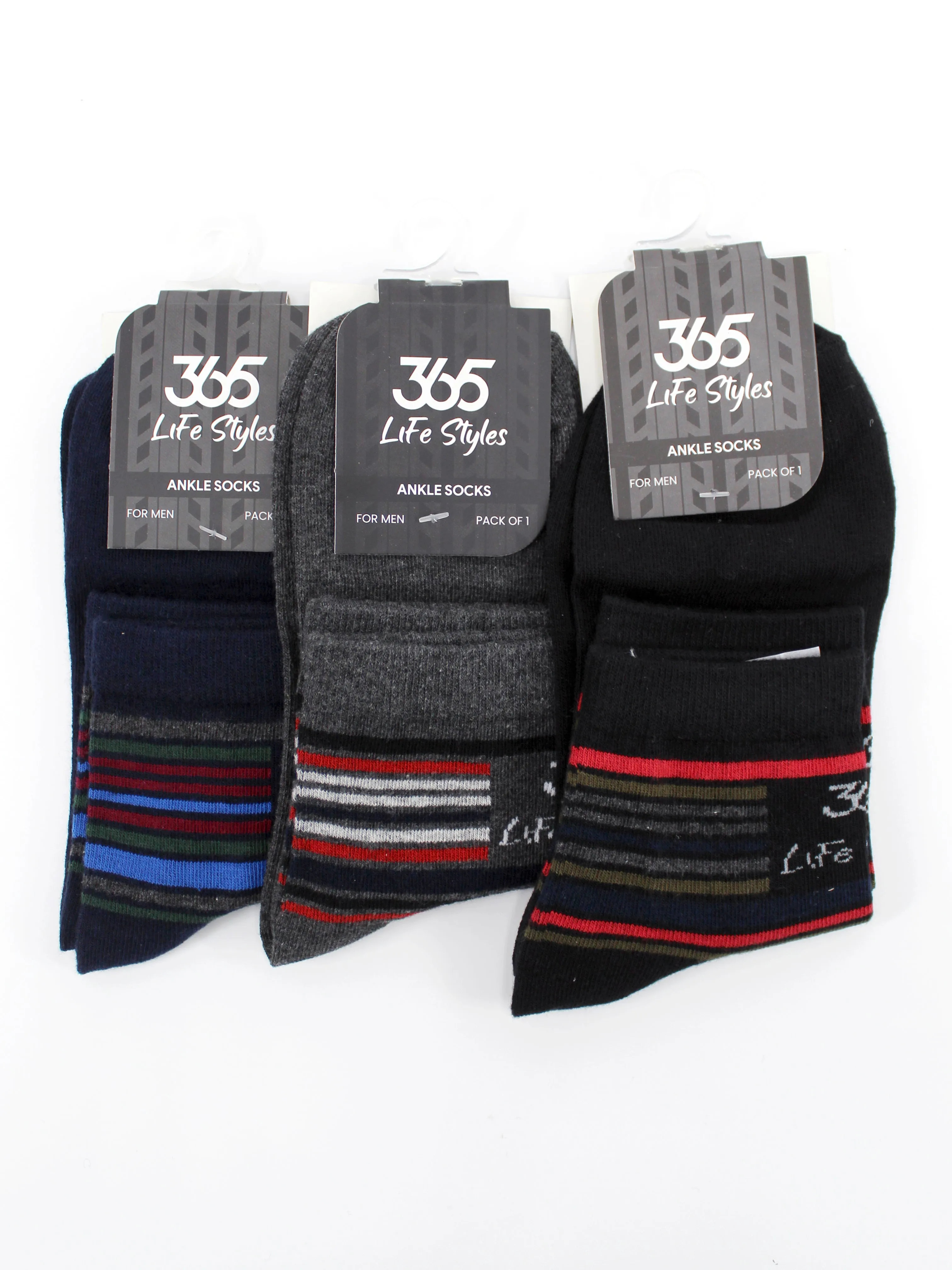Unisex Cotton Ankle Socks | Multi Color - Pack of 3