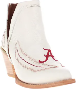 Vaccari Women's Natalie Genuine Leather NCAA League Embroidery Pointed Toe Western V Cutout Ankle Boots