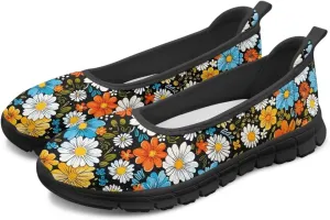 Various Floral Print Women's Flats Round Toe Ballet Loafers Lightweight Mesh Breathable Casual Sneakers Work & Travel