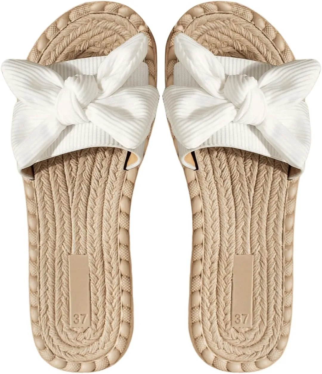 Verdusa Women's Bowknot Dressy Casual Open Toe Flat Sandals Summer Slides Slippers