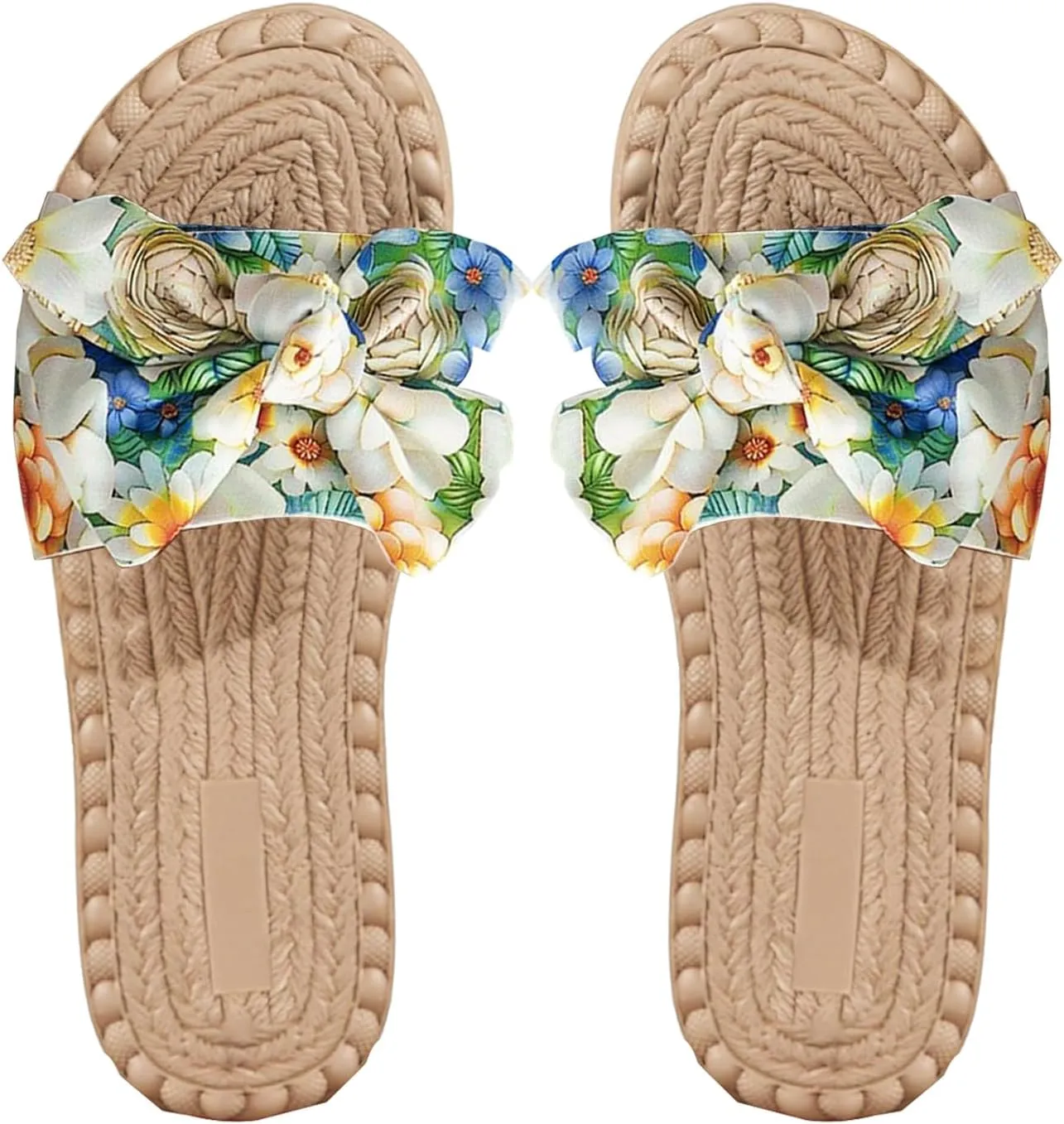 Verdusa Women's Bowknot Dressy Casual Open Toe Flat Sandals Summer Slides Slippers
