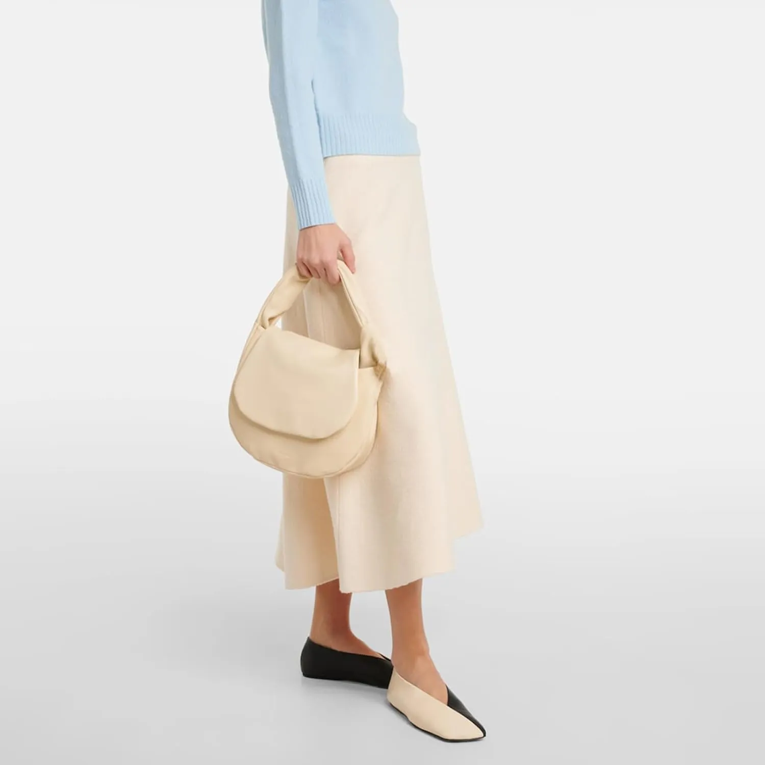 Vertundy Leather Ballet Flats for Women Square Toe Slip On Loafer Shoes Comfortable Dress Work Ballerina Flats for Casual Two-Tone
