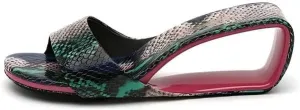 Vertundy Womens Slip On Wedge Heels Round Toe Backless Low Heel Mule Sandals