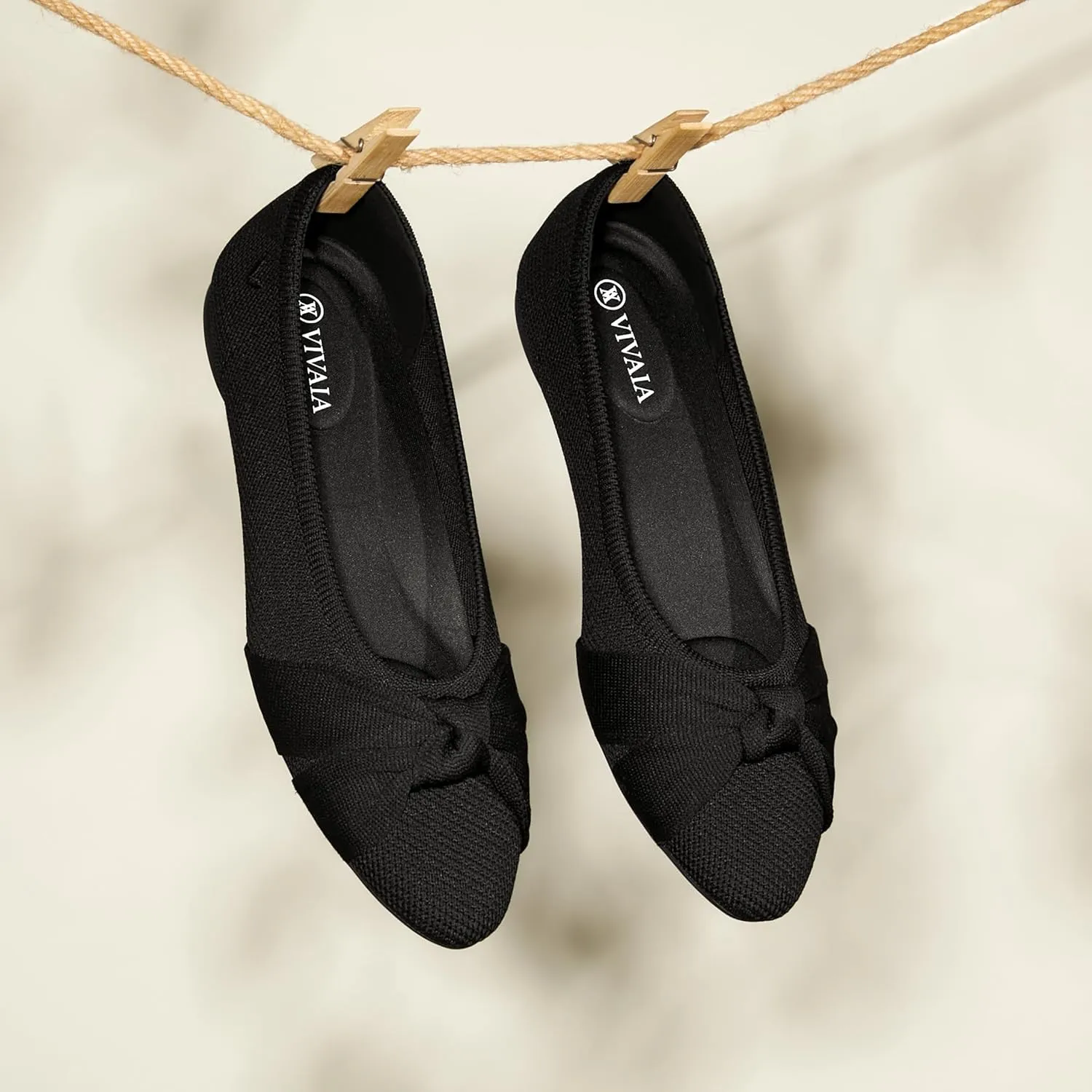 VIVAIA BiBi Women's Comfortable Flats, Casual Ballet Slip-on for Barbie Fans, Canvas or Denim, Round Toe, Pull-On, Rubber Sole, Female, Adults