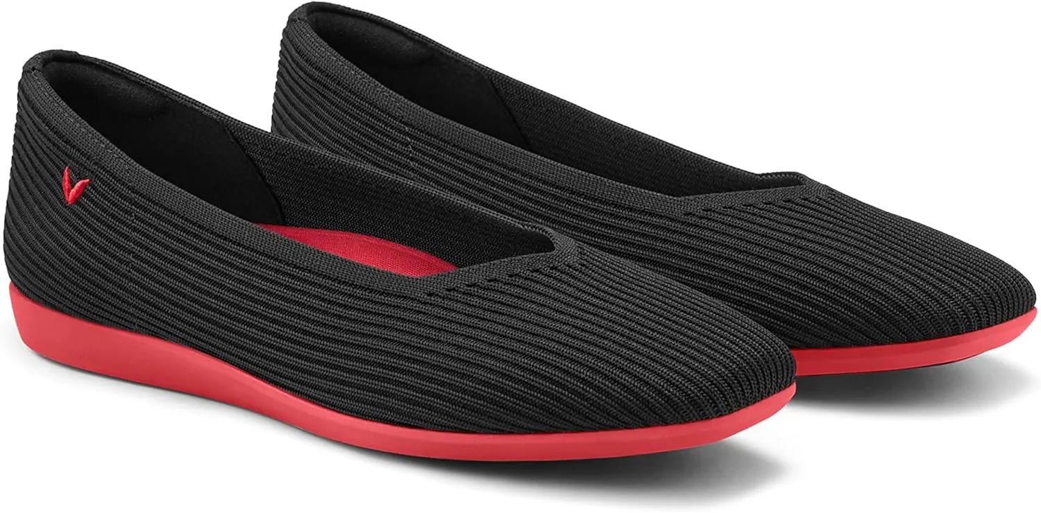 VIVAIA Margot Walker Women's Lightweight Square Toe V Cut Flats Slip on Washable Casual Flats
