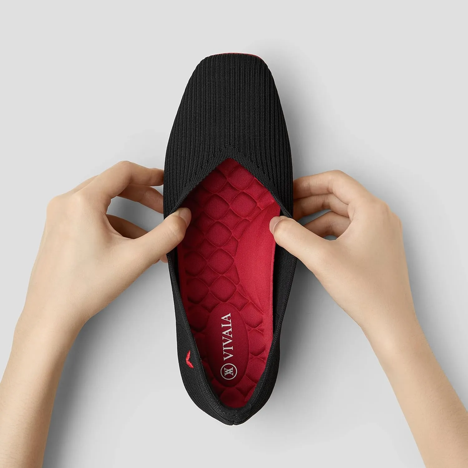 VIVAIA Margot Walker Women's Lightweight Square Toe V Cut Flats Slip on Washable Casual Flats