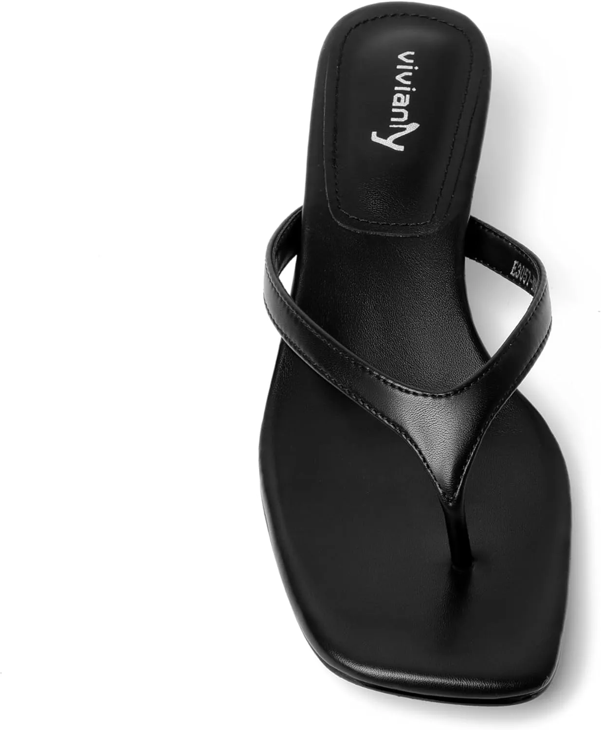 vivianly Women's Flip Flops Kitten Heel Sandals Backless Slippers Stiletto Heel Pinch toe Sandals Slip on Slides Mules