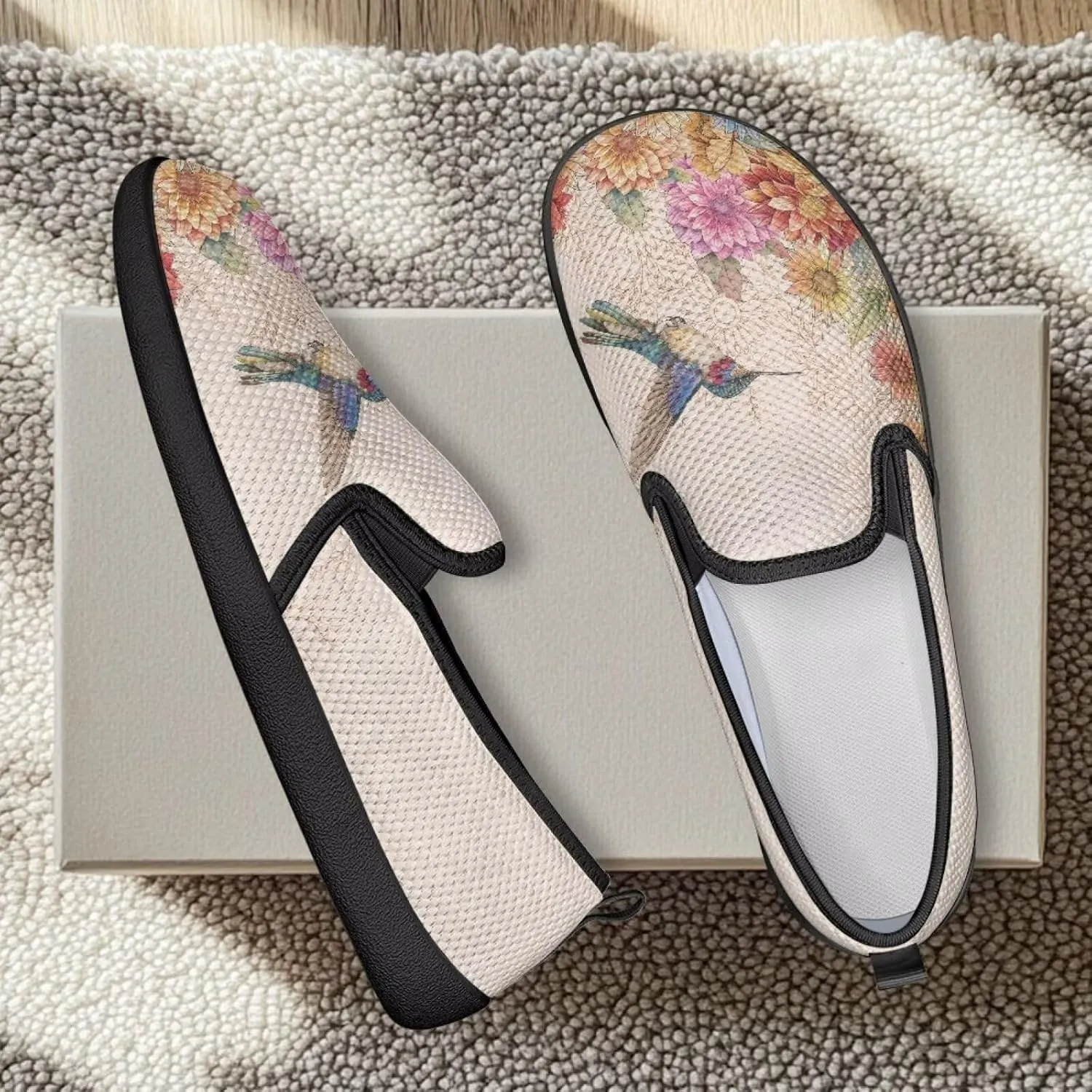 Walking Shoes for Women Slip On Comfy Stretch Mesh Flats Zero Drop Trendy Casual Sneakers Light - Weight Fitness Gym Workout Size 5.5-10.5