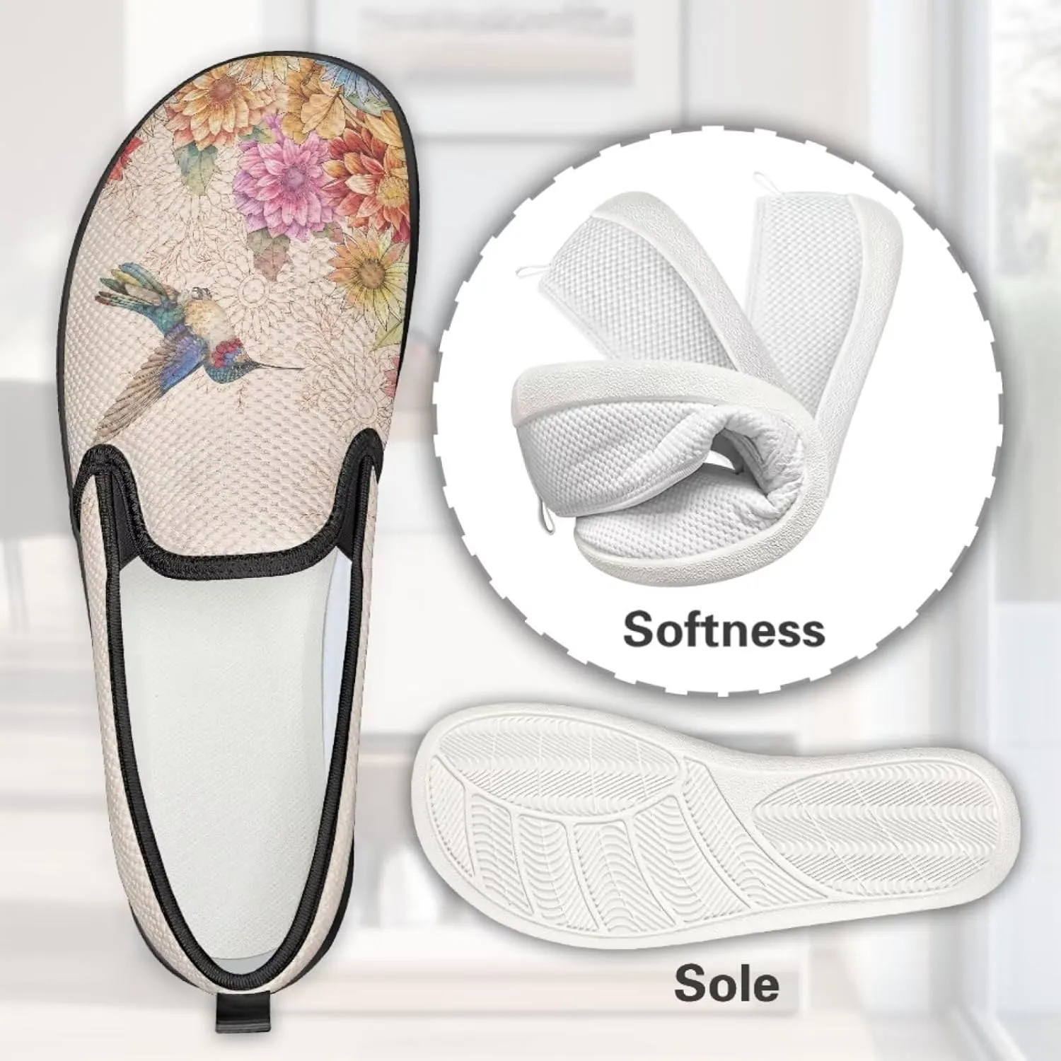 Walking Shoes for Women Slip On Comfy Stretch Mesh Flats Zero Drop Trendy Casual Sneakers Light - Weight Fitness Gym Workout Size 5.5-10.5
