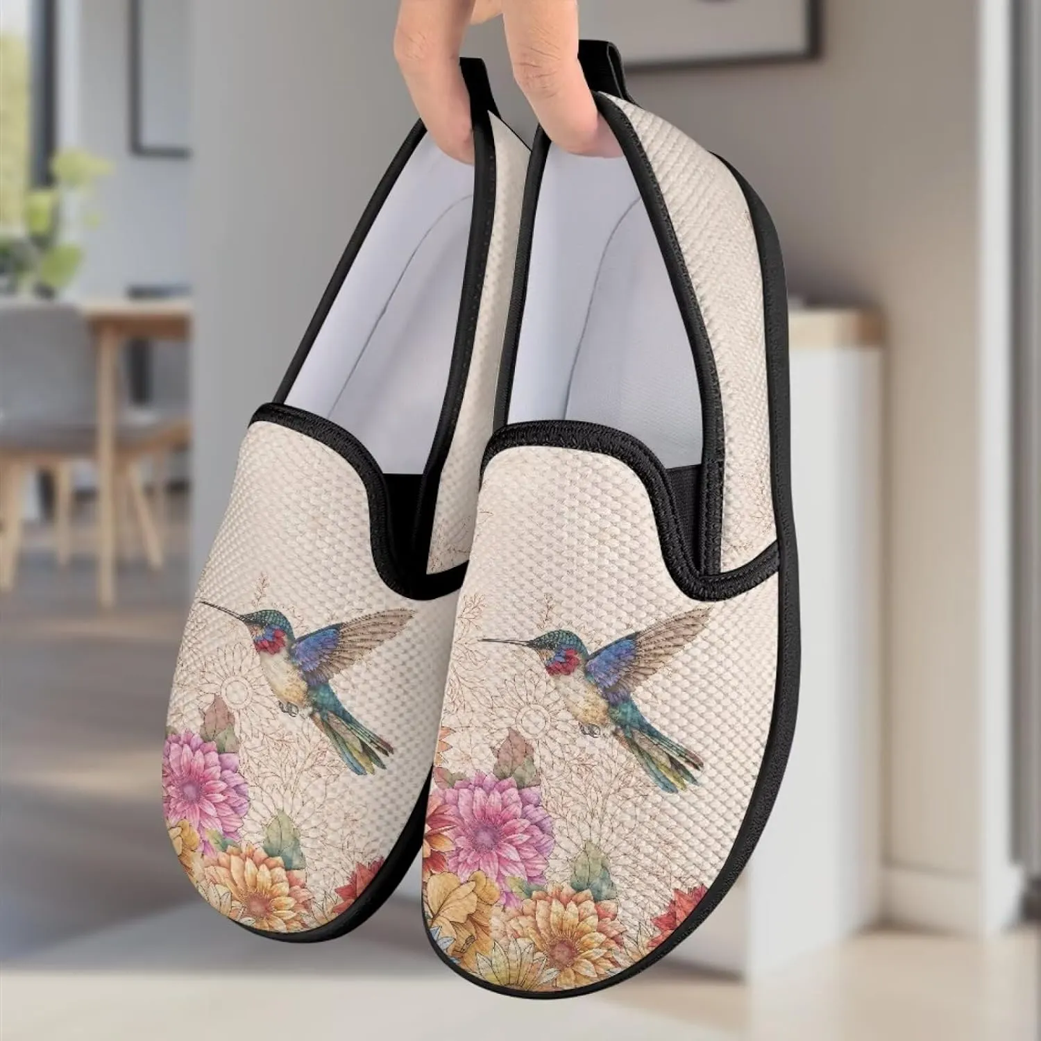 Walking Shoes for Women Slip On Comfy Stretch Mesh Flats Zero Drop Trendy Casual Sneakers Light - Weight Fitness Gym Workout Size 5.5-10.5