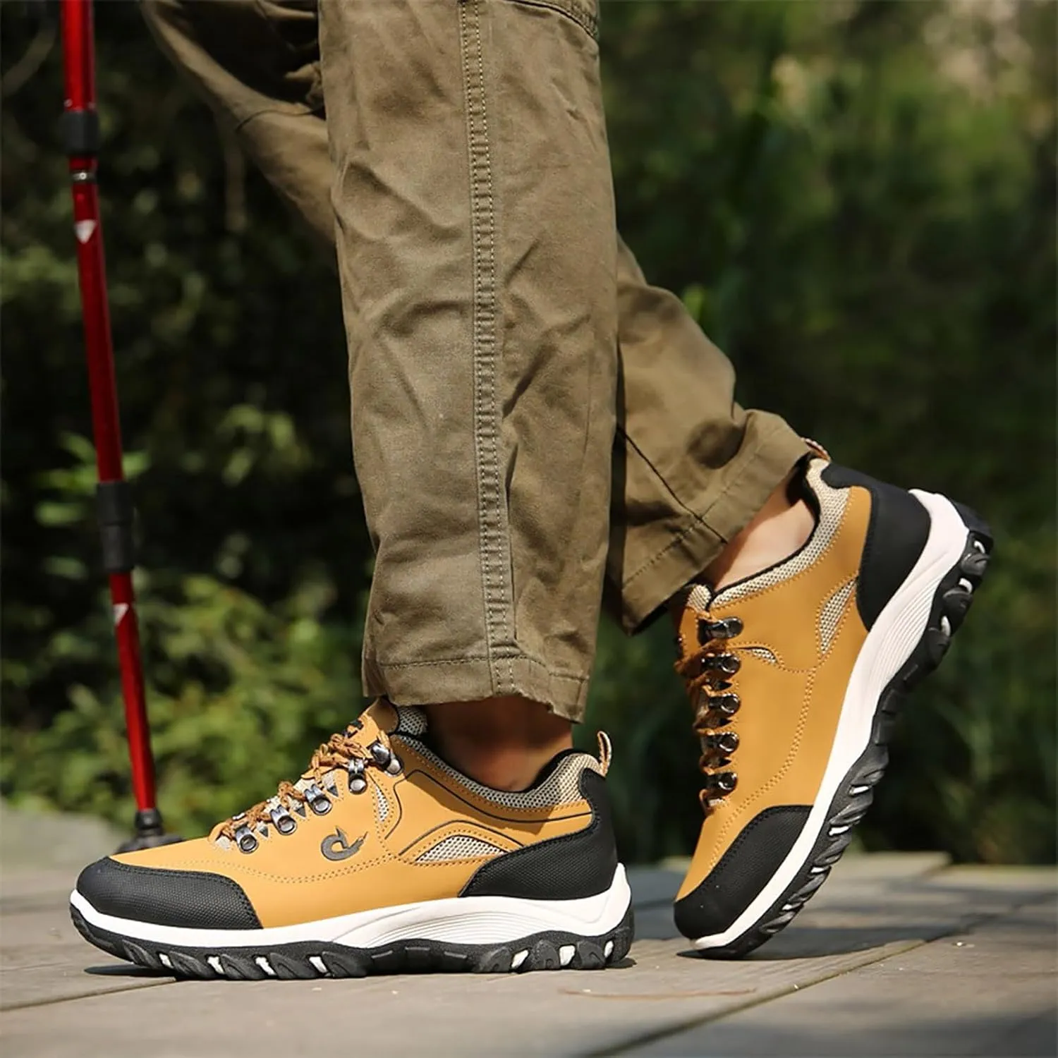 Waterproof Shoes for Men Breathable Trekking Trails Shoes Non-Slip Hiking Shoes Lightweight Casual Walking Shoes