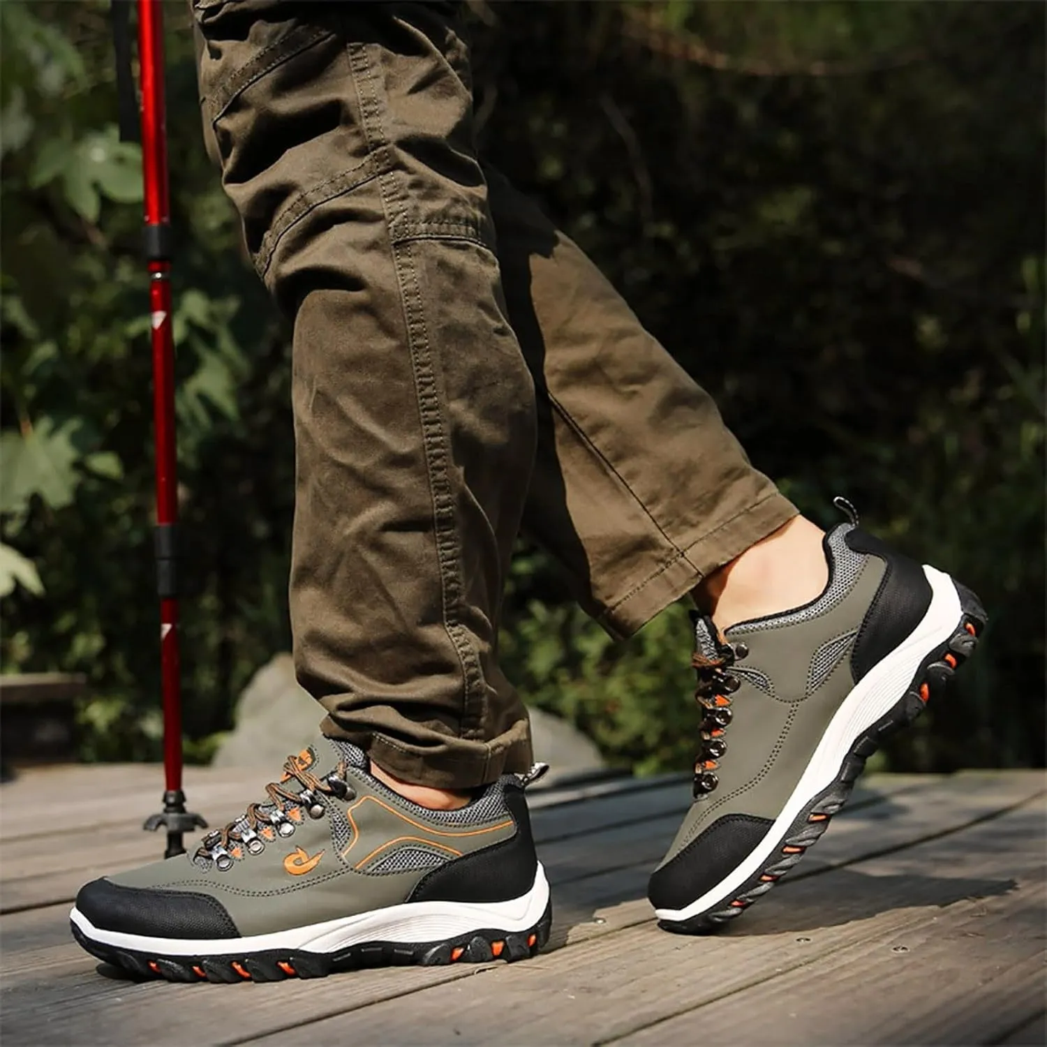 Waterproof Shoes for Men Breathable Trekking Trails Shoes Non-Slip Hiking Shoes Lightweight Casual Walking Shoes