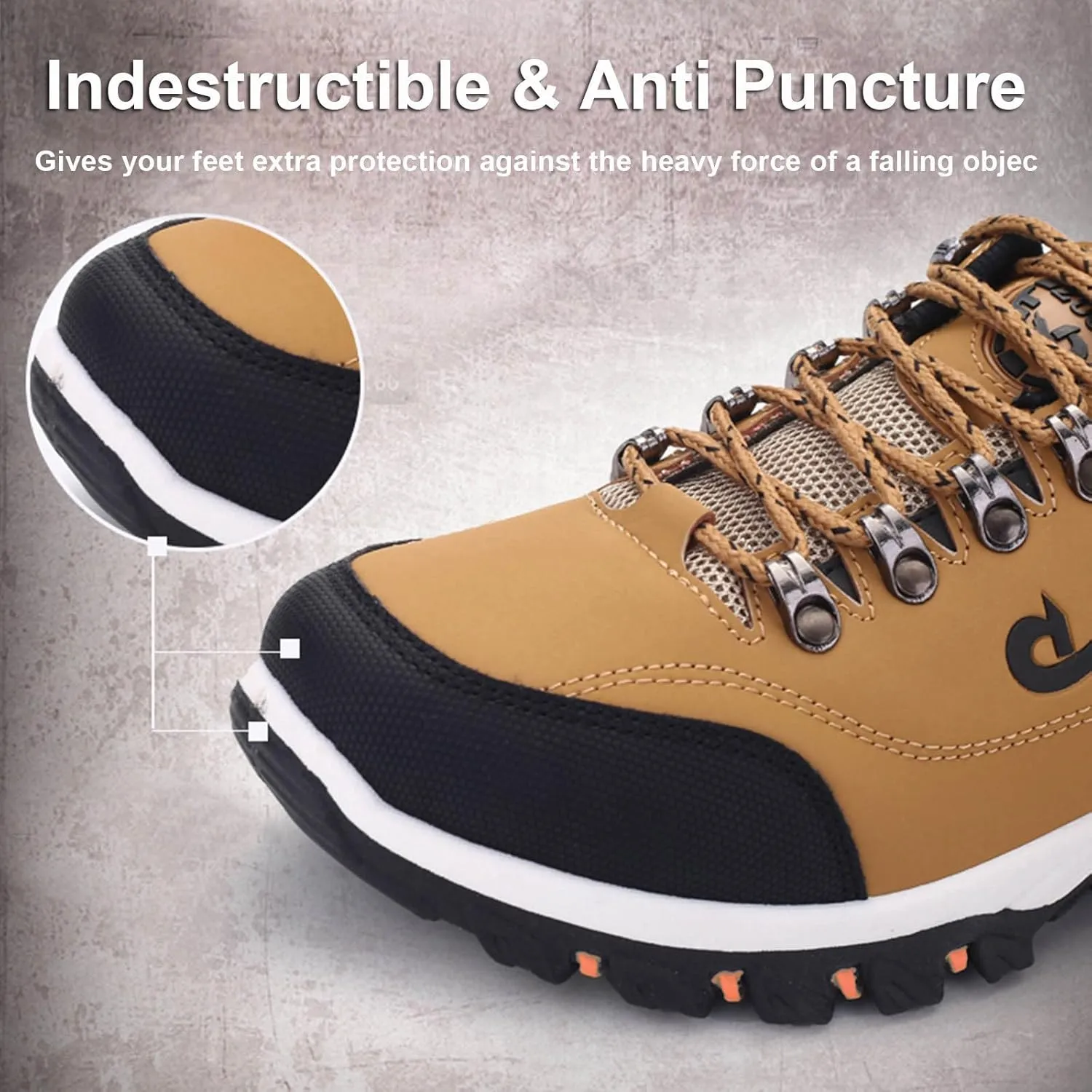Waterproof Shoes for Men Breathable Trekking Trails Shoes Non-Slip Hiking Shoes Lightweight Casual Walking Shoes