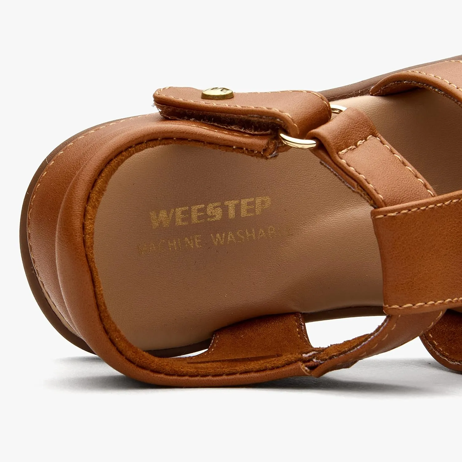 Weestep Toddler Little Kid Summer Sandals Memory Foam Closed Toe Soft Rubber Flats