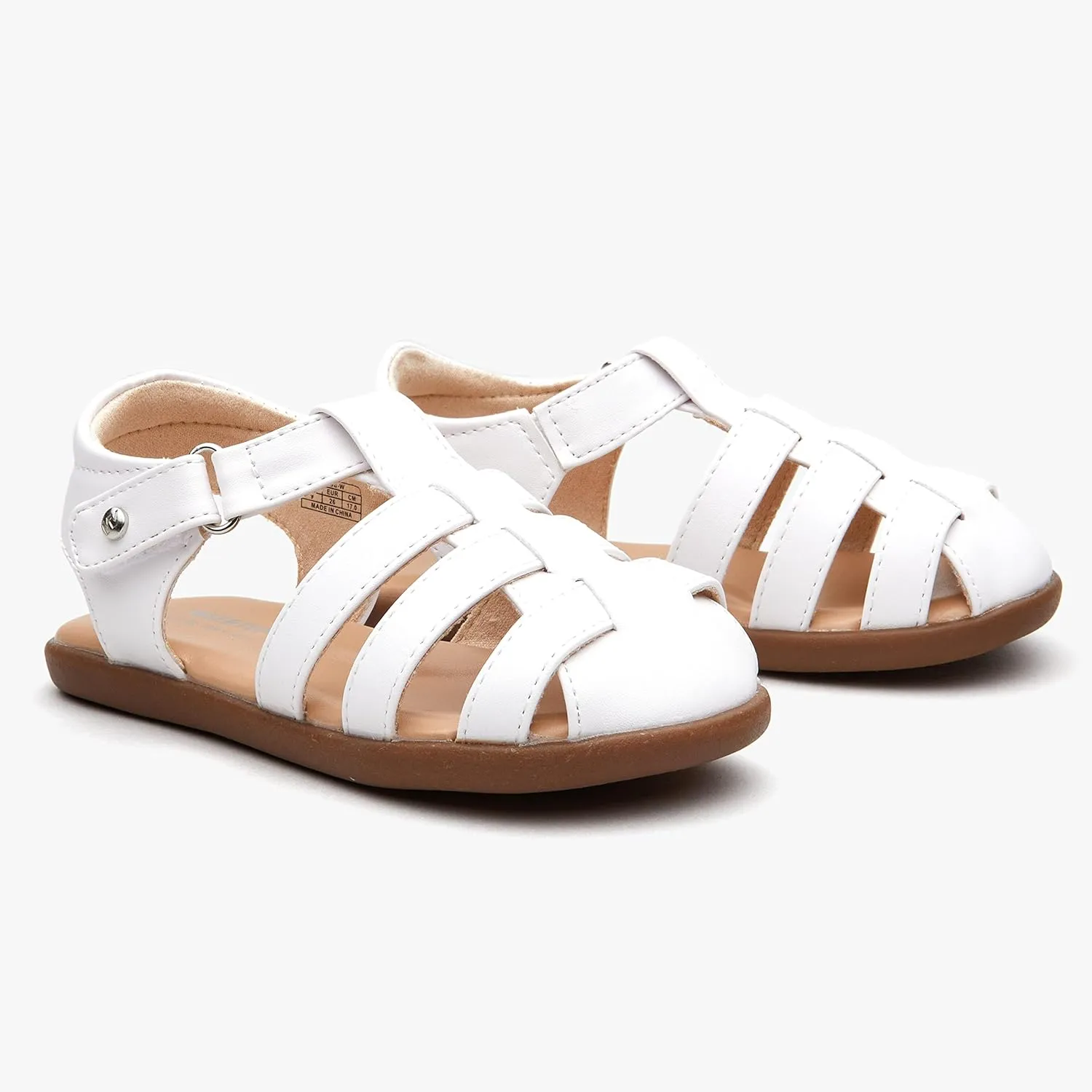 Weestep Toddler Little Kid Summer Sandals Memory Foam Closed Toe Soft Rubber Flats