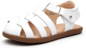 Weestep Toddler Little Kid Summer Sandals Memory Foam Closed Toe Soft Rubber Flats