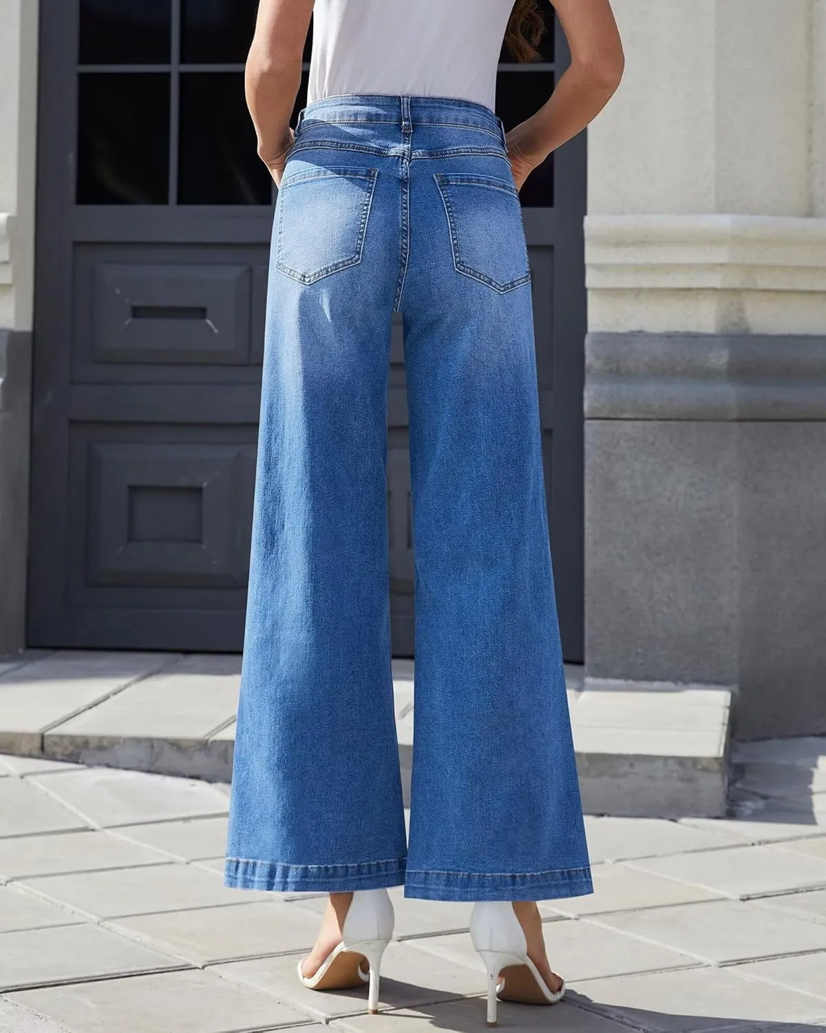 Wide Leg Jeans for Women - High Waisted Baggy Jeans Stretch Loose Denim Pants