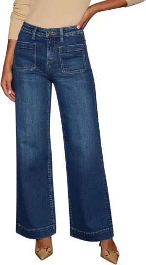 Wide Leg Jeans for Women - High Waisted Baggy Jeans Stretch Loose Denim Pants