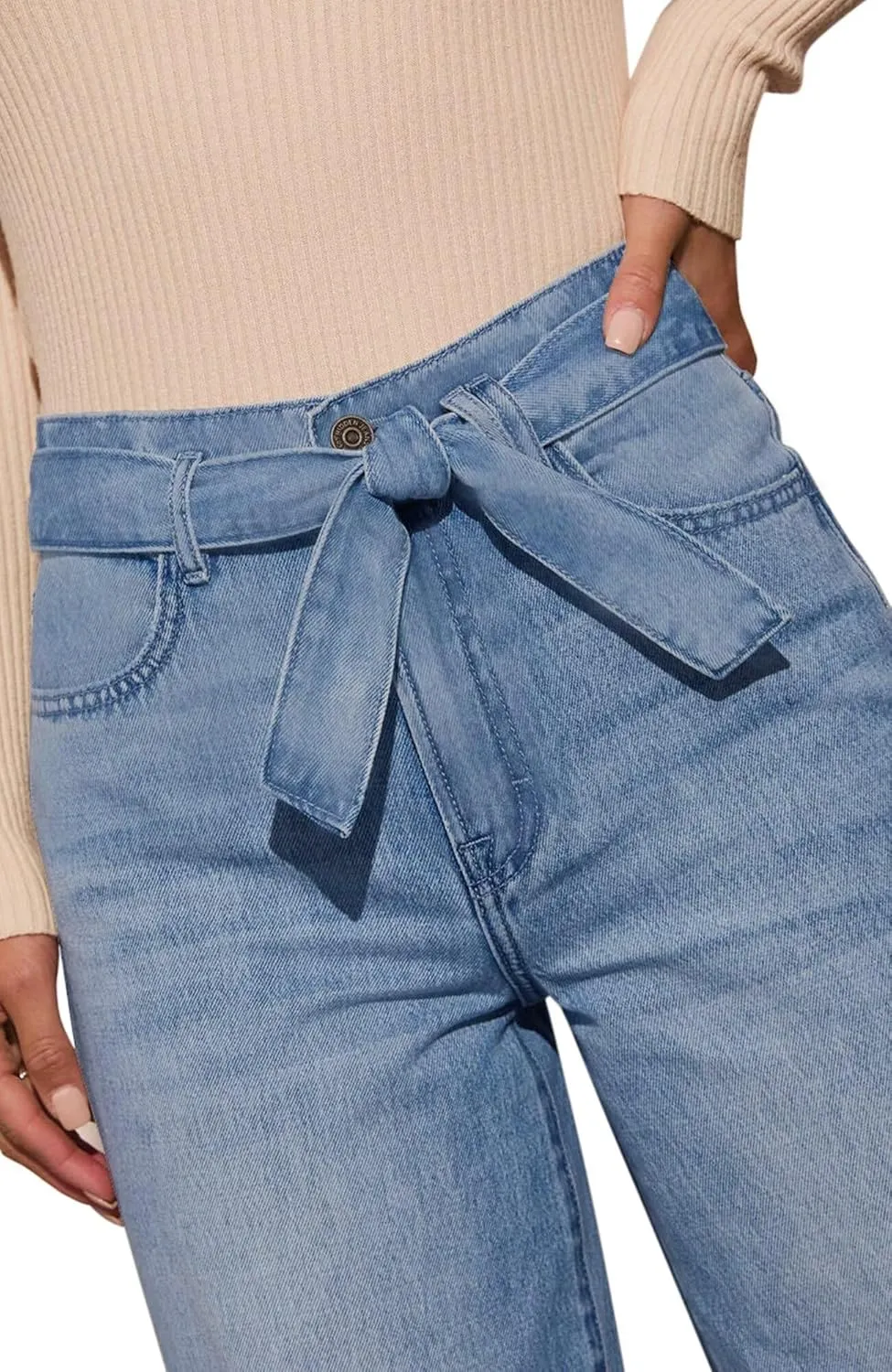 Wide Leg Jeans for Women - High Waisted Baggy Jeans Stretch Loose Denim Pants