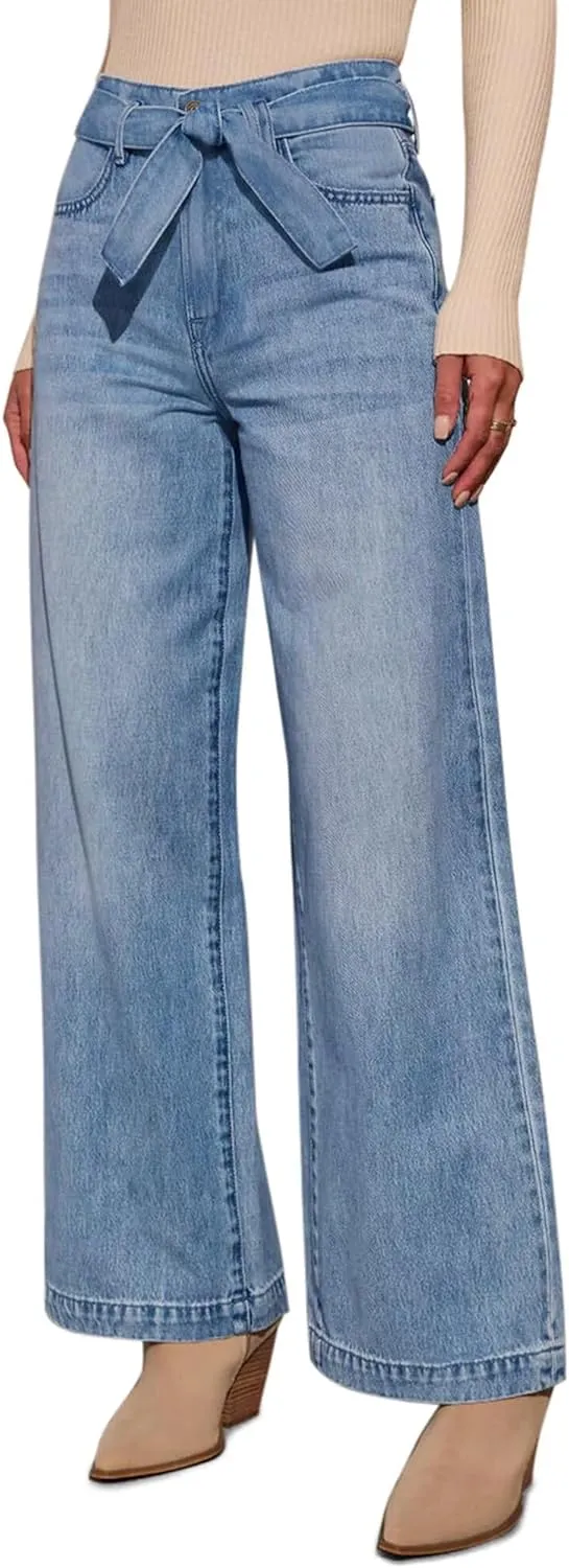 Wide Leg Jeans for Women - High Waisted Baggy Jeans Stretch Loose Denim Pants