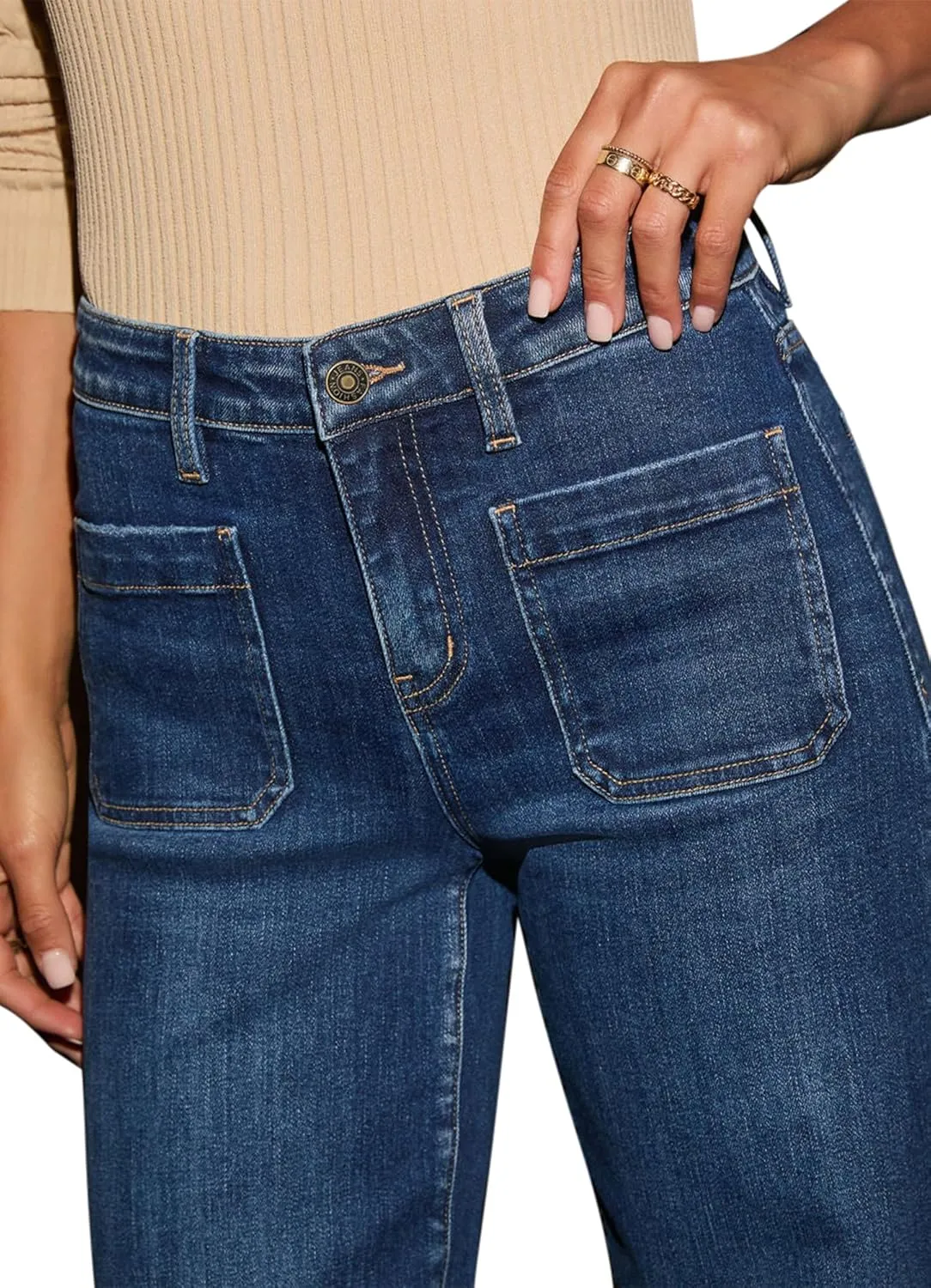 Wide Leg Jeans for Women - High Waisted Baggy Jeans Stretch Loose Denim Pants