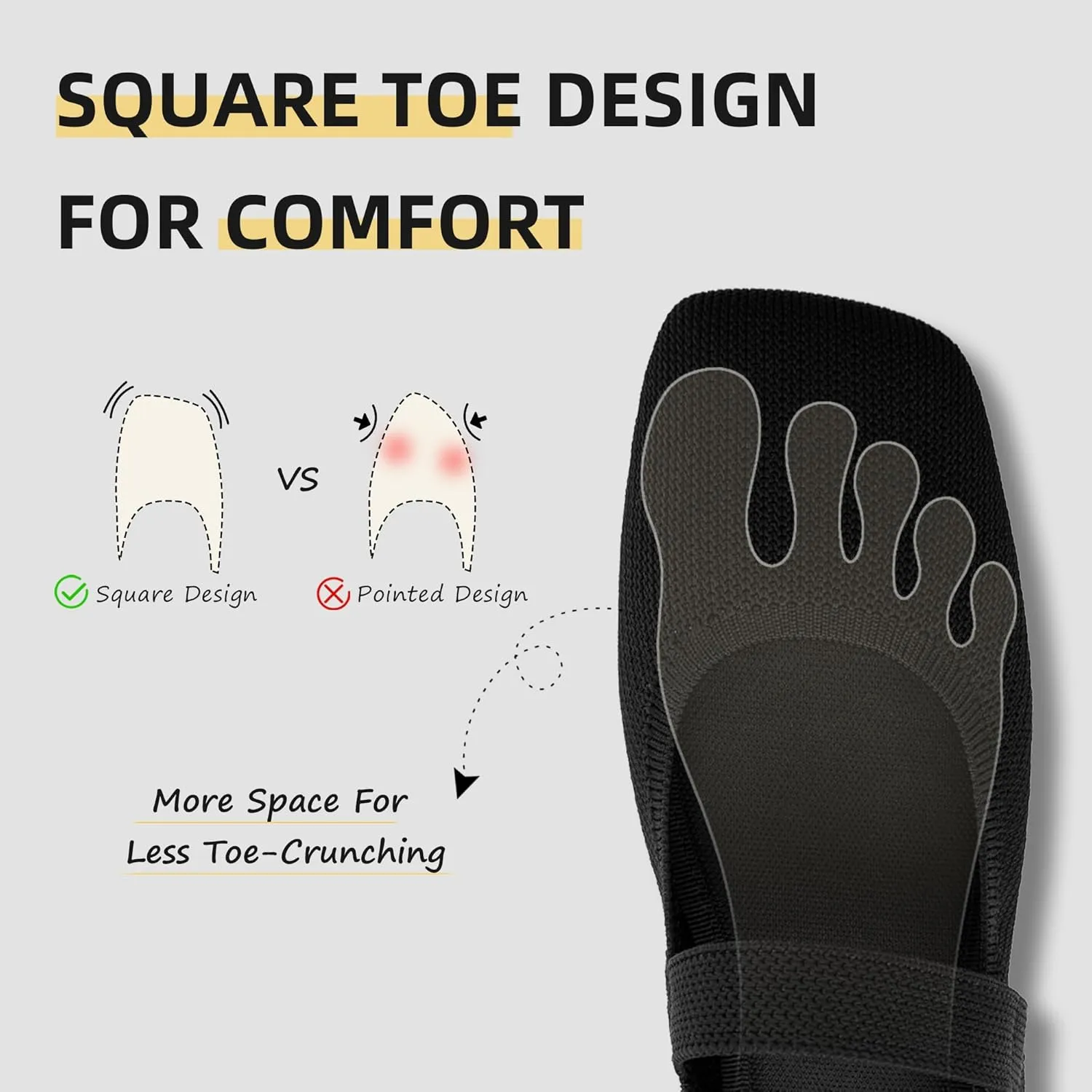 Wide Toe Box Flats Women Comfort Slip On Ballet Shoes Mary Jane Dressy Knit Flats with Adjustable Straps Washable Casual Office