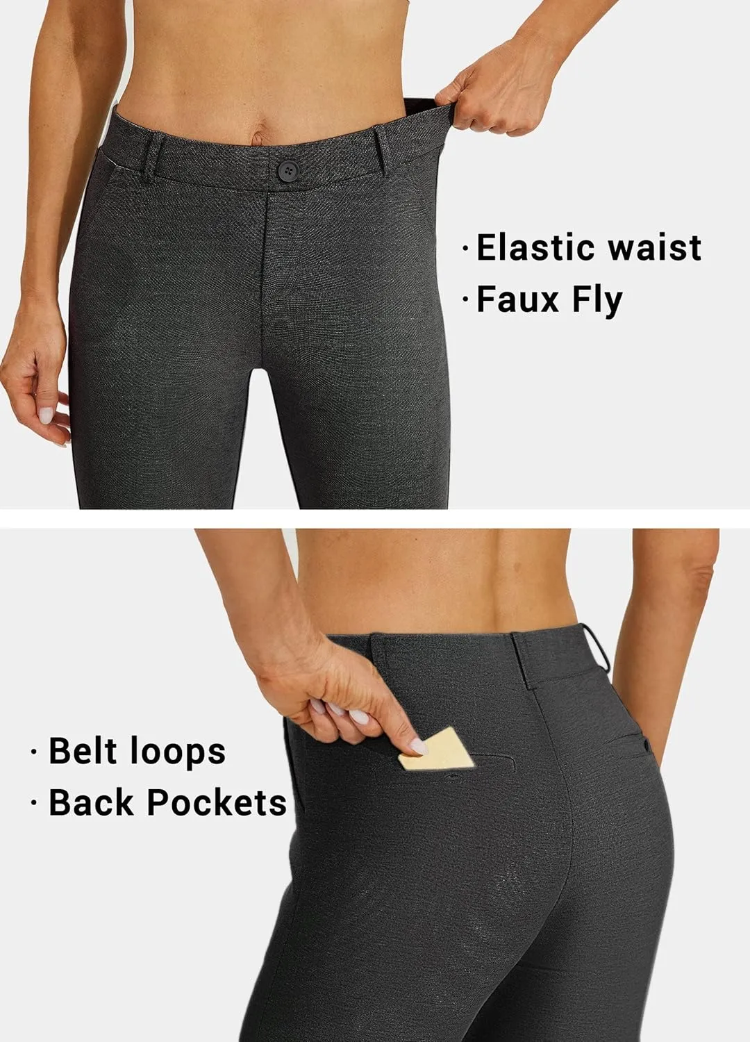 Willit Women's Capri Pants Dress Yoga Work Capri Slacks Stretch Office Business Casual Pants High Waisted 21"