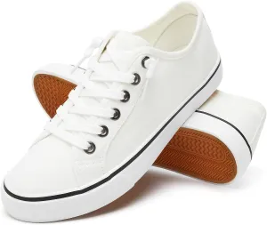 Women Canvas Sneaker Slip On Non Slip Casual Shoes Lace Up Canvas Low Top White Shoes Loafers for Women Fashion Black Sneaker