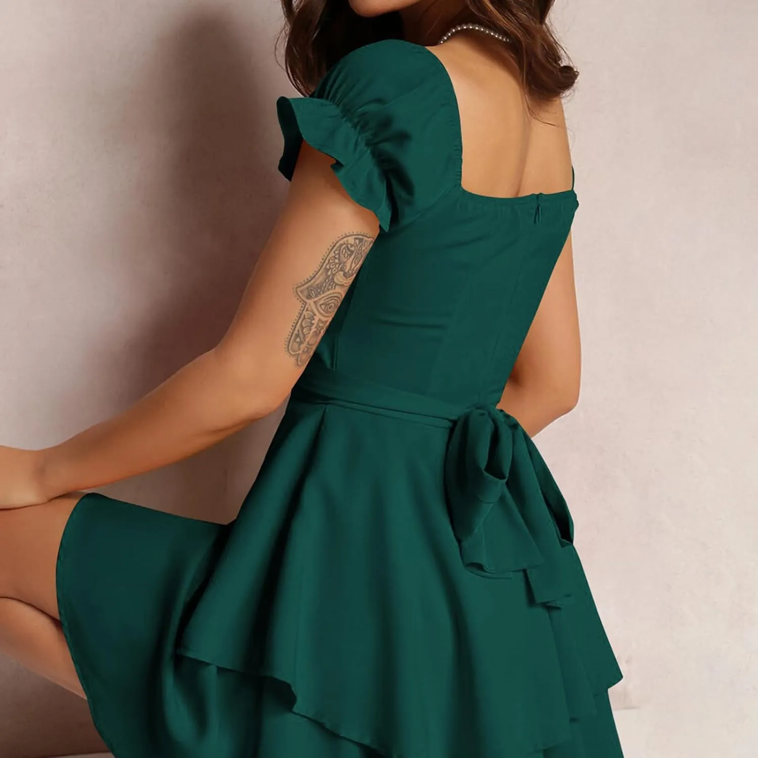 Women Graduation Dress Spaghetti Straps Sleeveless Short Dresses Y2k Low Cut Bodycon Going Out A-Line Mini Dress