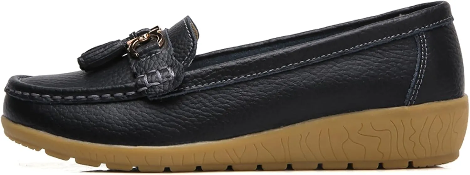 Women Penny Loafer Casual Comfort Slip on Shoes Walking Flat Driving Moccasins Wide Width Shoes Ladies