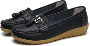 Women Penny Loafer Casual Comfort Slip on Shoes Walking Flat Driving Moccasins Wide Width Shoes Ladies