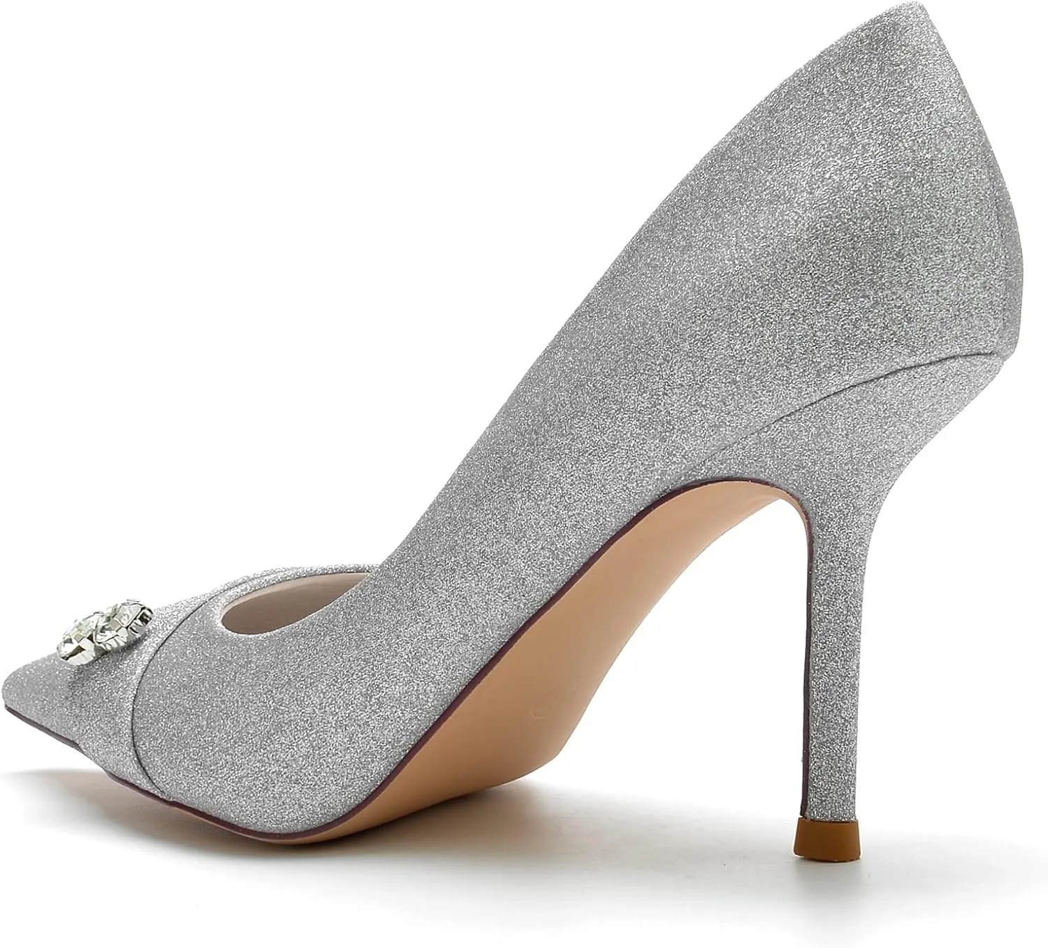 Women Pumps Pointed Toe Bridal High Heel Stiletto Wedding Heels Bridal Shoes Women 8.5Cm