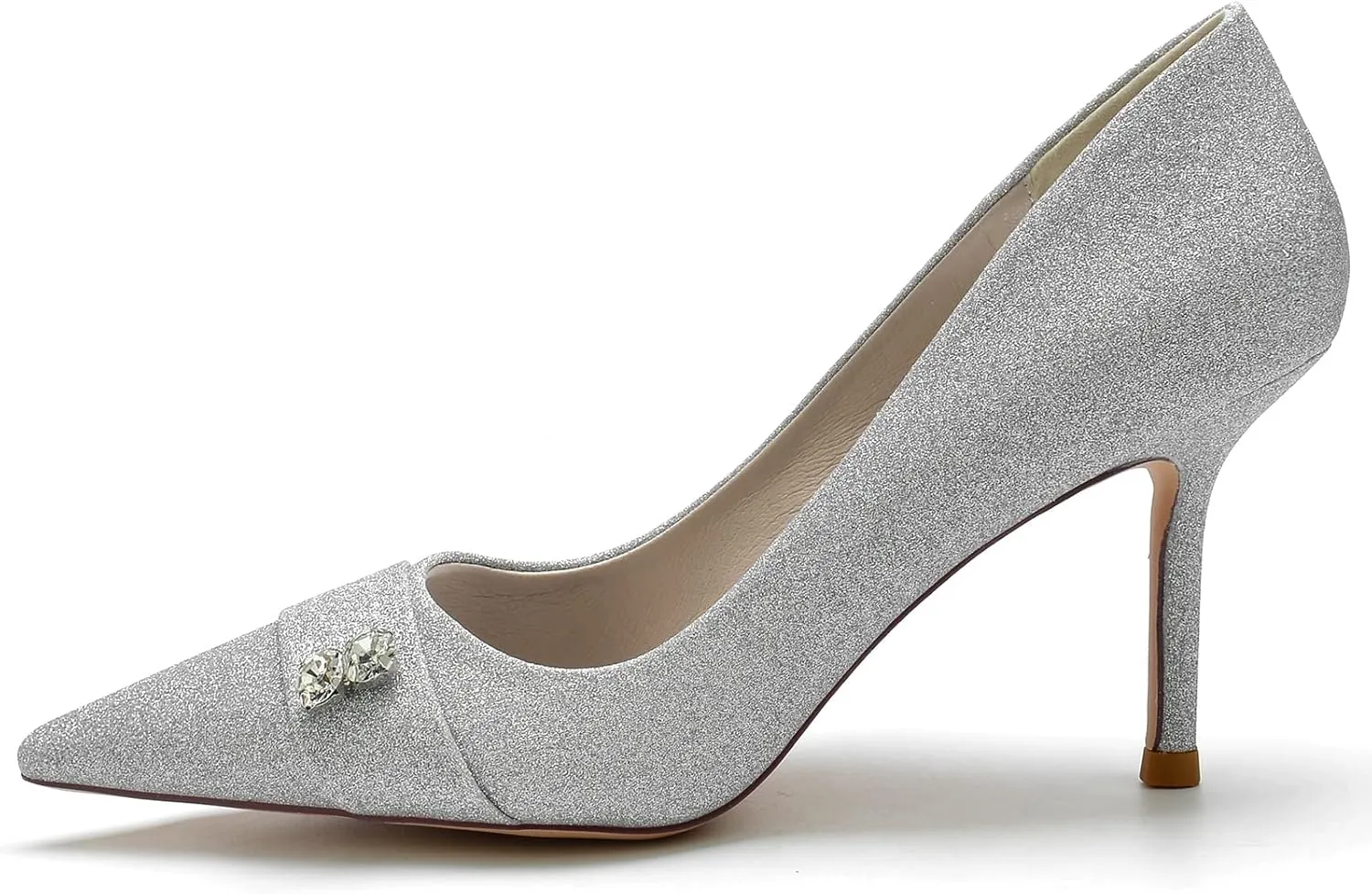 Women Pumps Pointed Toe Bridal High Heel Stiletto Wedding Heels Bridal Shoes Women 8.5Cm