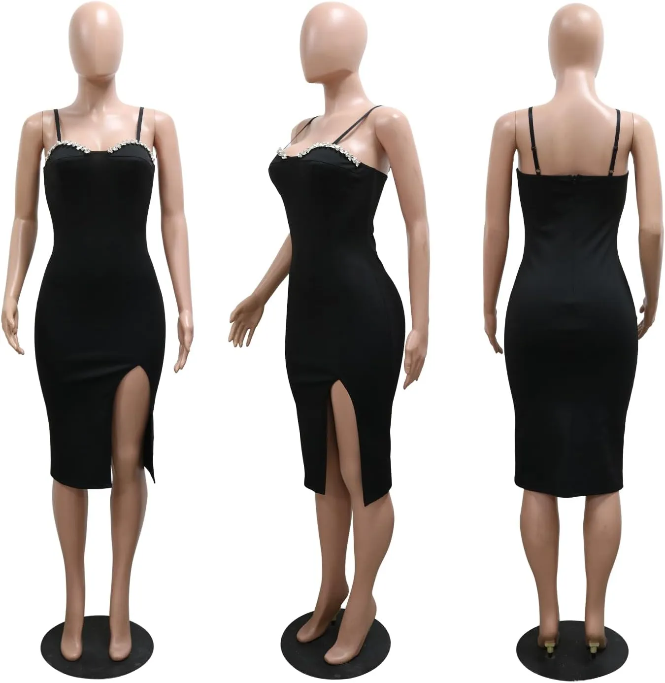 Women Sleeveless Off Shoulder Split Evening Cocktail Long Dress