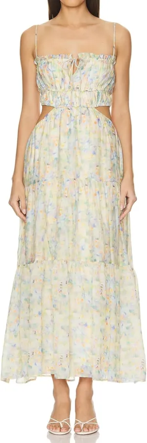Women Summer Halter Smocked Long Dress Spaghetti Strap Ruffle Tiered Flowy Backless Maxi Dress Beach Sundress