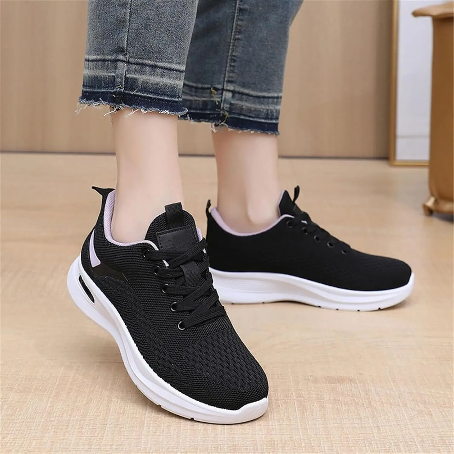 Women Walking Shoes Ladies Running Sneakers Breathable Mesh Sports Shoes Casual Lightweight Gym Lace up Sneakers