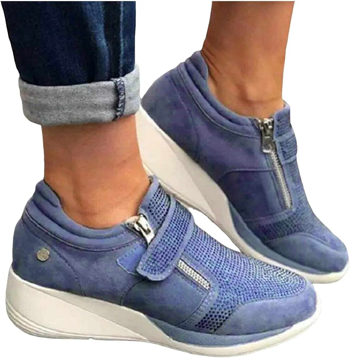 Women Walking Shoes with Arch Support Orthopedic Shoes for Women Comfortable Running Shoes Breathable Mesh Womens Slip On Sneakers Tennis Shoes Lightweight Casual Air Cushion Sneakers